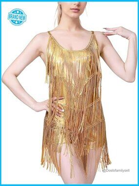Sequin Tassel Fringe Romper Sparkly Jumpsuit Backless Mini Dress Rave Disco